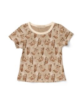 Preview: Baumwolljersey Lazy Jungle Faultier Camel by Mrs. Mint Design von Swafing